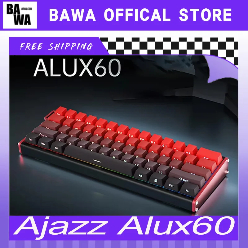 

Ajazz Alux60 Mechanical Keyboard All Aluminum Magnetic Axis Customizable Hot Swappable Wired Gaming Esports Computer Gift