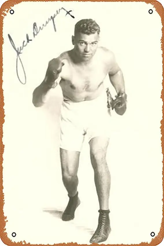 Y1,Metal Tin Sign  - Autographed Photo of Jack Dempsey Poster Metal Plaque Cafe, Bar, Home Wall Decor, caizhi800052-aluminum s
