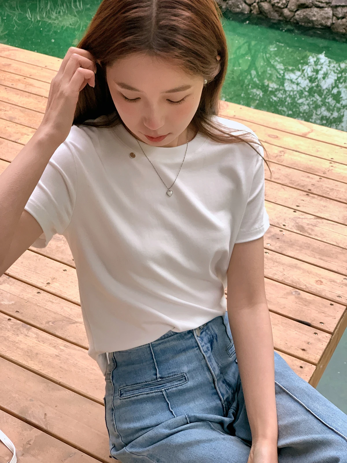 

LILI EDIT женская облегающая футболка ort Sve дышащая дизайнерская пуговица летняя прохладная длина обычного све