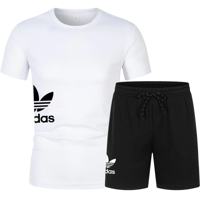 

2026 men's breathable and comfortable top, sports pants, quick drying sports two-piece set, casual and fashionable summer short