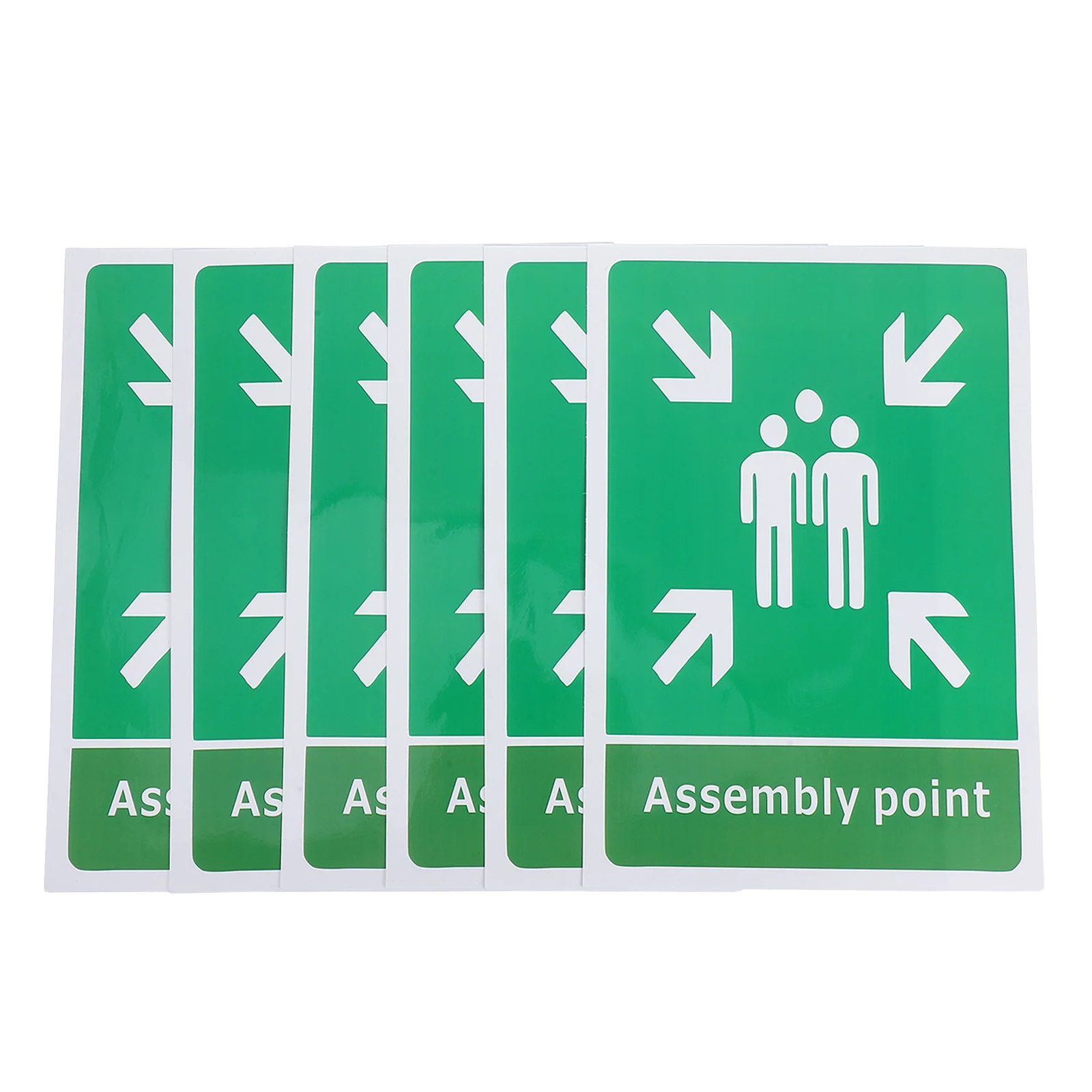 

5Pcs Evacuation Assembly Point Sign High Visibility PVC Emergency Sticker for Park Underground Shelter