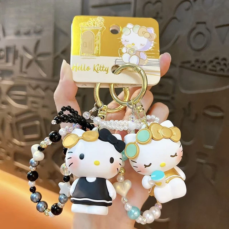 

Sanrio Hello Kitty Beaded Keychain Bracelet Car Bag Accessories Cute Charm Gift for Women