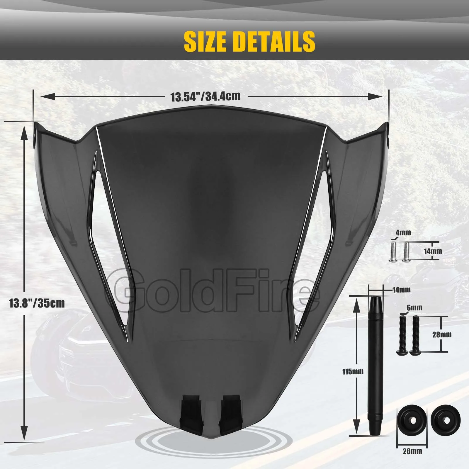 For Spyder F3 Gauge Support Tinted Gauge Spoiler Shield Gauge Cover Protector for Can Am Spyder F3 F3-S 2015-2023 Accessories