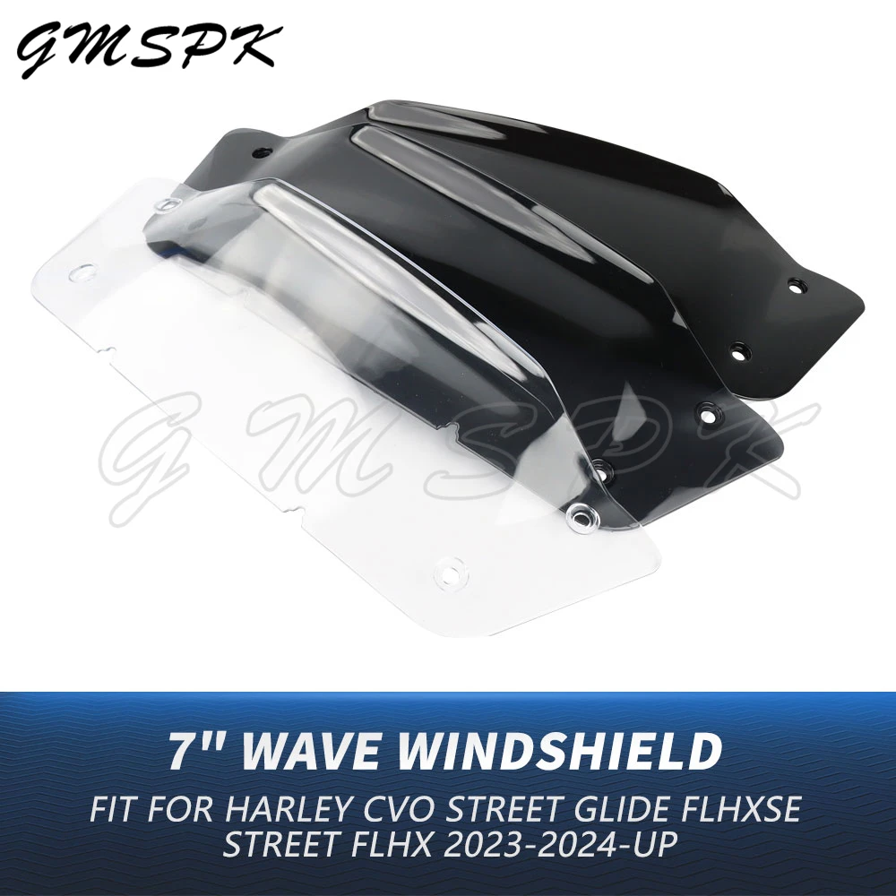 Motorcycle 7'' Windshield Fairing Wind Deflector Windscreen Cover Fit for Harley CVO Street Glide FLHX FLHXSE 2023 2024+