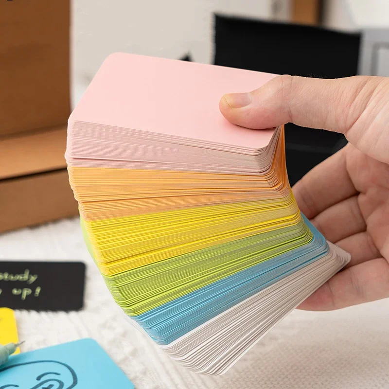 100/200/300pcs DIY Color Blank Card Kraft Paper Word Card Postcard Gift Greeting Invitation Card Double Sided Note Message Card