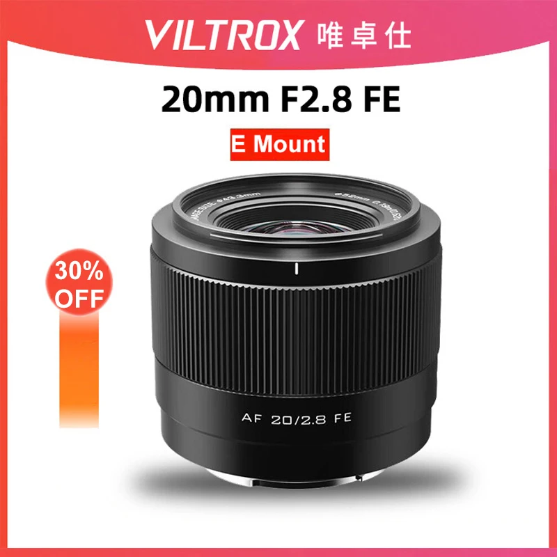 

VILTROX 20 мм F2.8 Полнокадровый ультра широкоугольный объектив с автофокусом для видеокамеры Sony E Nikon Z Mount ZV-E1 A7RV ZV-E10 A7C FX30