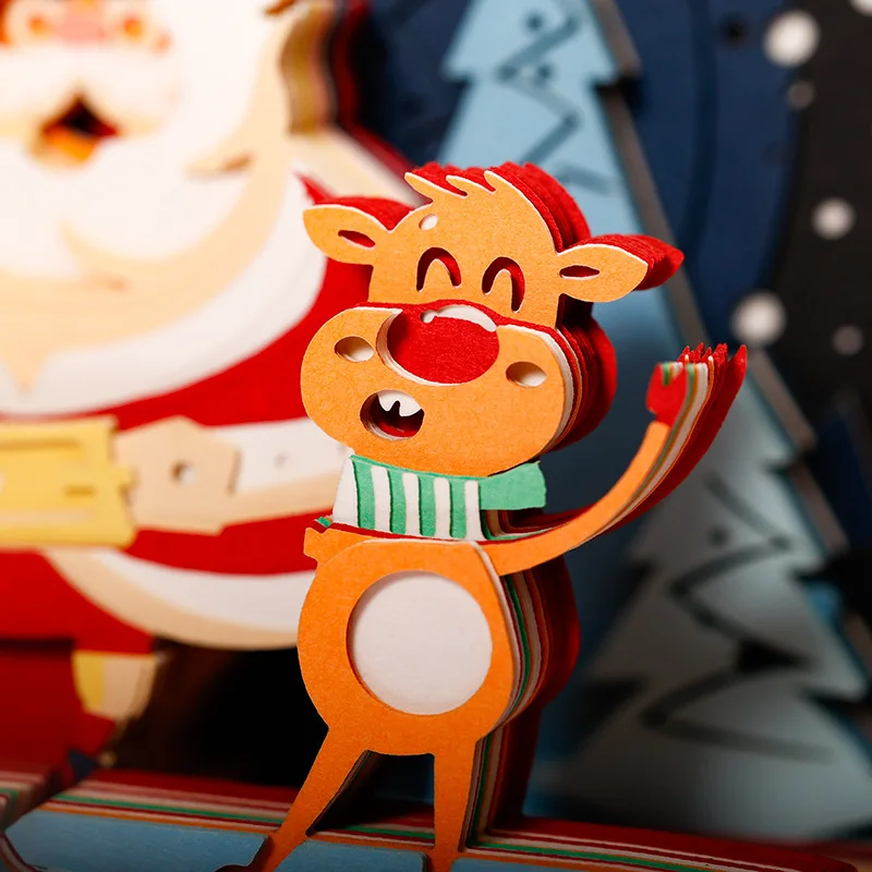 Carta per intaglio a strappo Nota adesiva Stereo 3D Carta natalizia per intaglio Carta per appunti adesiva artigianale culturale e creativo