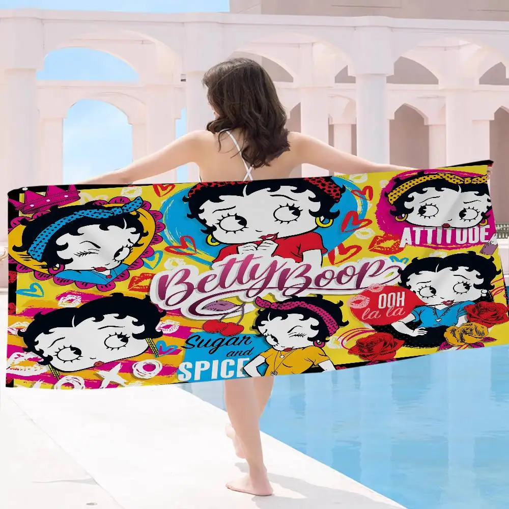 Anime B-Bettys B-Boops Big Microfiber Beach Towels Quick Dry Towel Sand Beach Towels Pool Towel for Travel Swim Pool Yoga