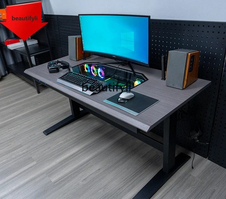 

Корпус компьютера A38, встроенный стол, прозрачный рабочий стол, сборочный механизм, большой корпус с электрическим подъемным игровым столом