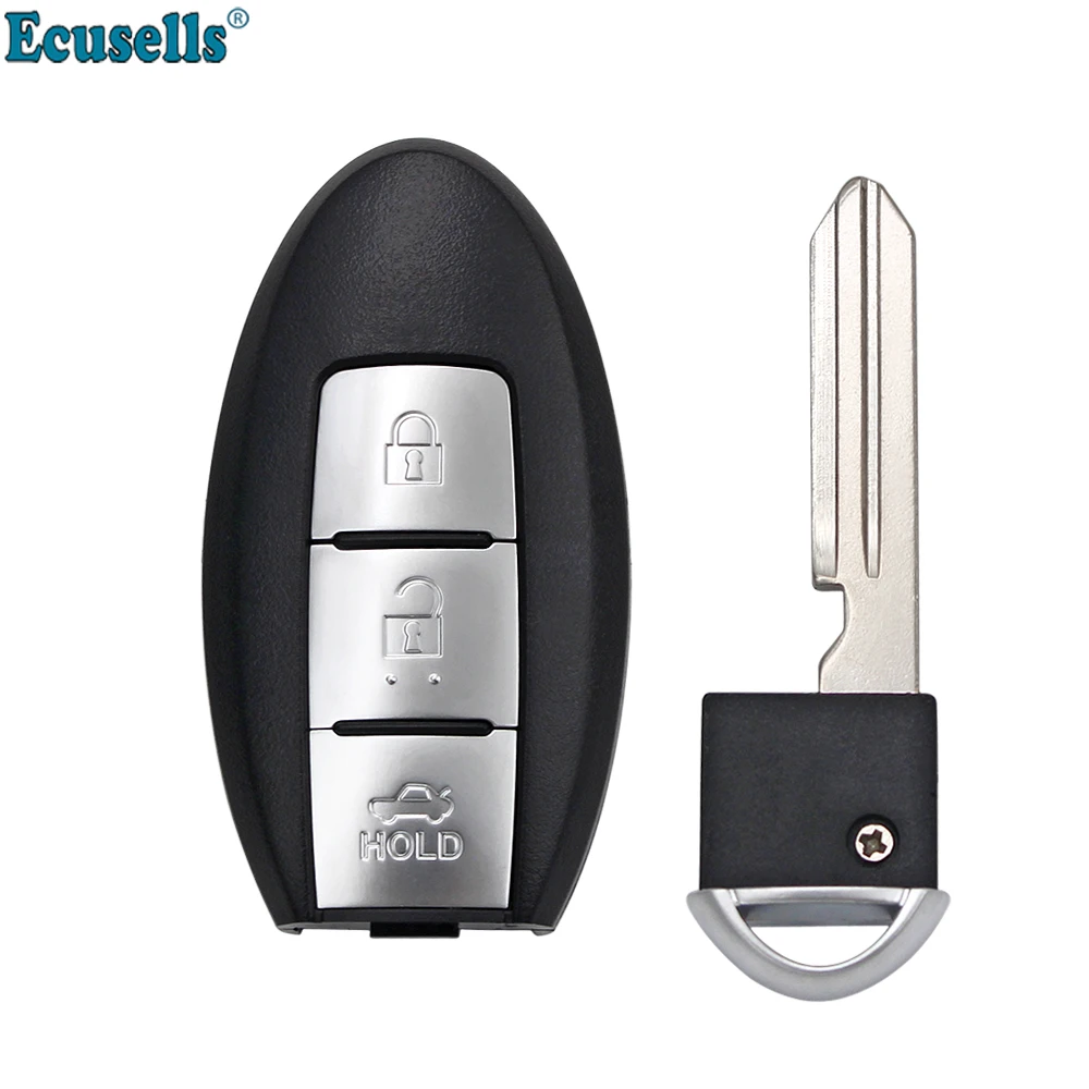 

Ecusells 3 Button Smart Remote Key Shell Case for INFINITI Uncut NSN14 Blade