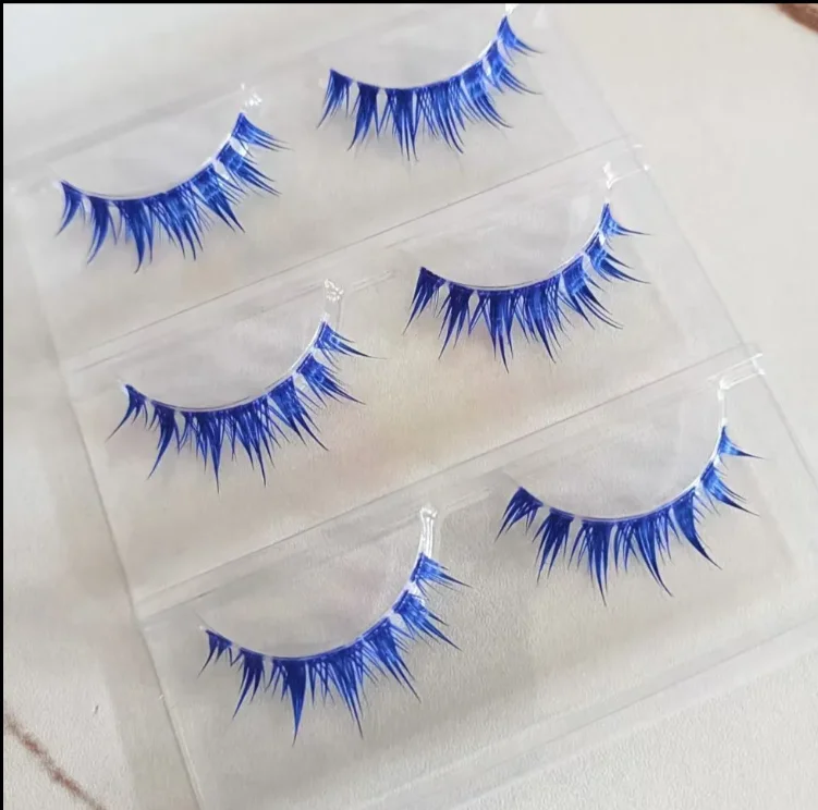 COS Hard Terrier Full Strip Colorful Eyelashes Thick False Lashes Cute Roleplaying Party Stage Performance Cosplay False Eyelash