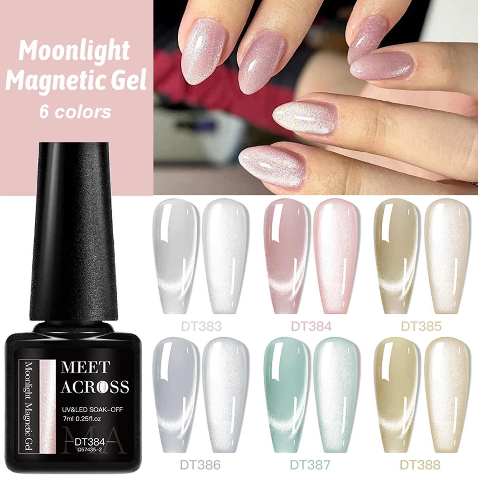 MEET ACROSS 6 TEILE/SATZ Katze Magnetische Gel Polnisch Mit Magnetische Stick Und Box Für Nägel Semi Permanent Nail art Gel Lack Maniküre