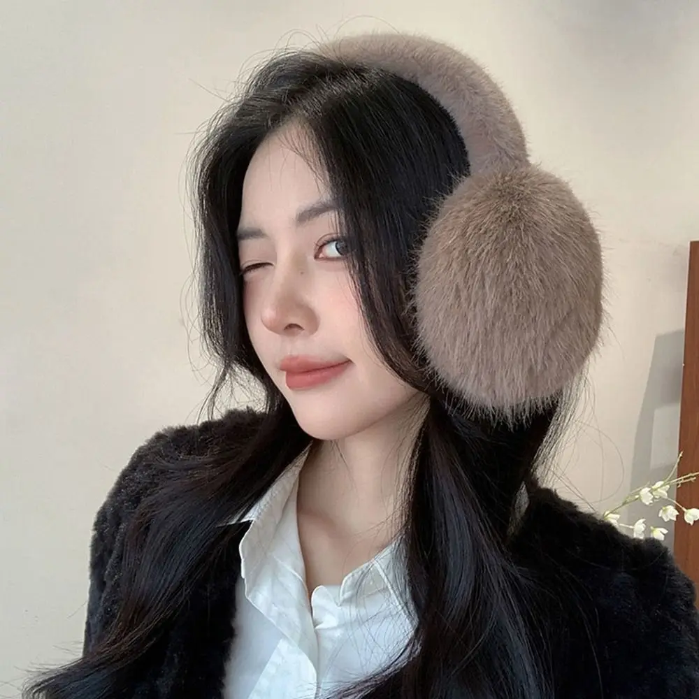 Comfortable Ear Cap Imitation Fur Plush Earmuffs Solid Color Thicken Winter Earmuffs Folding Windproof Foldable Ear Cover Men