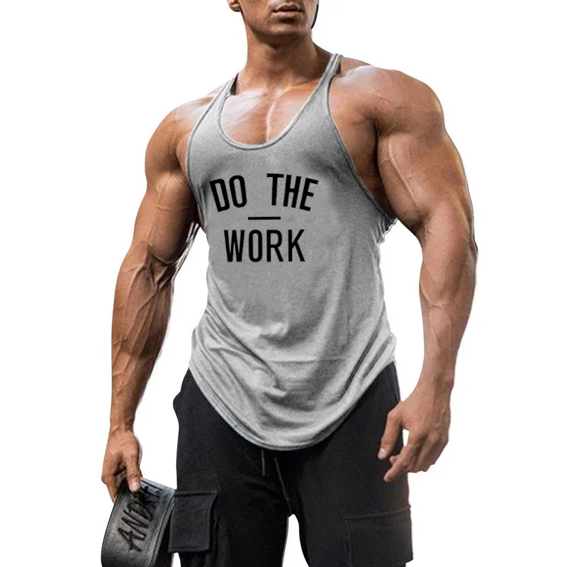 Cotton Gym Stringer Tank Top Mens Muscle Workout Sleeveless Shirt Sportswear Fashion Clothing Bodybuilding Singlets Fitness Vest