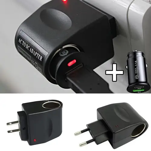 Imagen 1 del producto Encendedor de cigarrillos de coche de 220V CA a 12V CC, adaptador de enchufe de pared, convertidor, enchufe UE EE. UU., nuevo envío directo