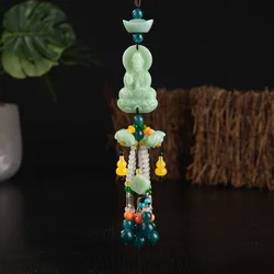 Creative Car Ornament Peace Buckle Car Hanging New Lotus Jade Goddess Safe Trip Hot Sale Car Accessories
