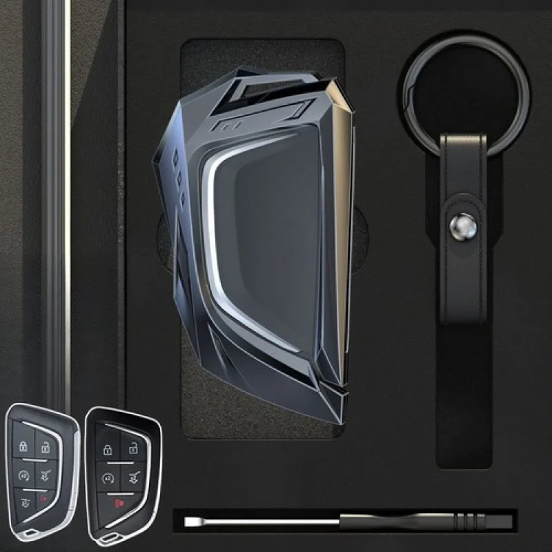A + سبائك الزنك بولي TPU مفتاح السيارة فوب غطاء حقيبة لكاديلاك CT5 CT6 XTS XT4 XT5 ATS #6