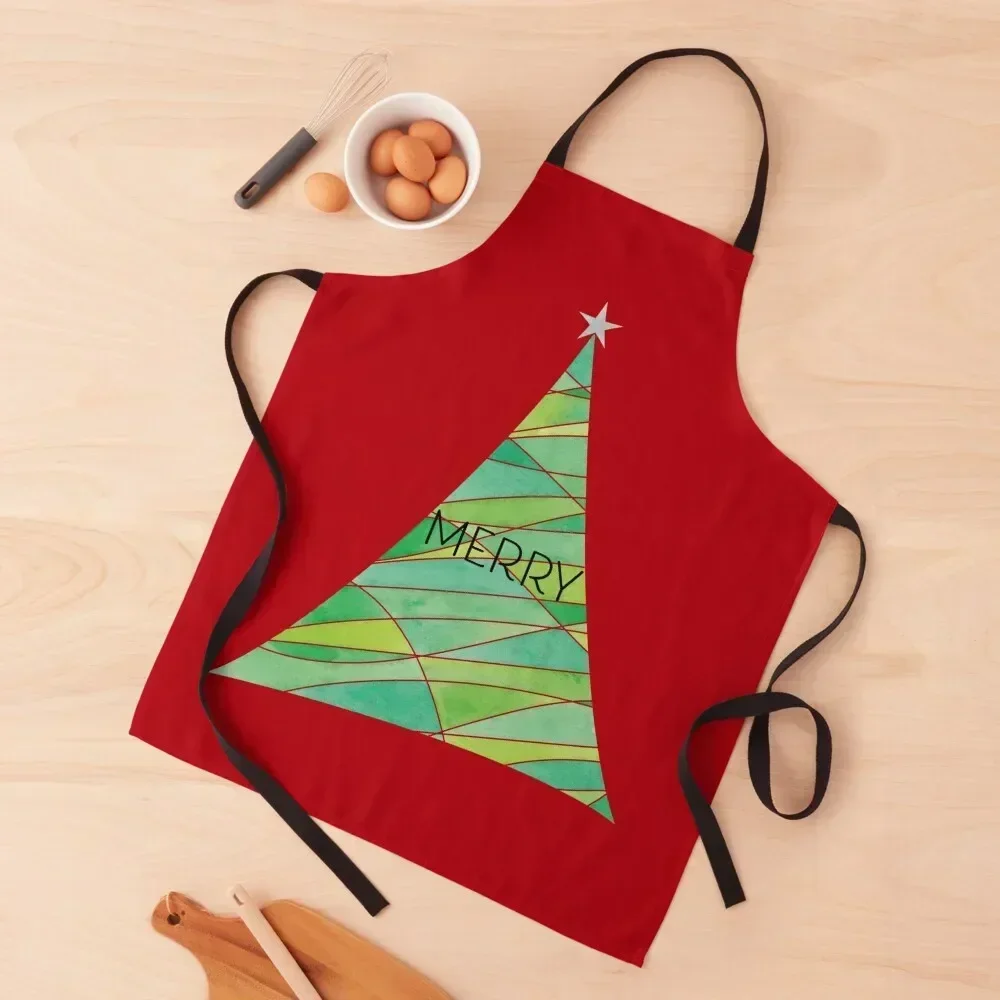 

Merry Christmas Tree Apron women's kitchens professional hairdressing Women's Dresses Restaurant Kitchen Equipment Apron