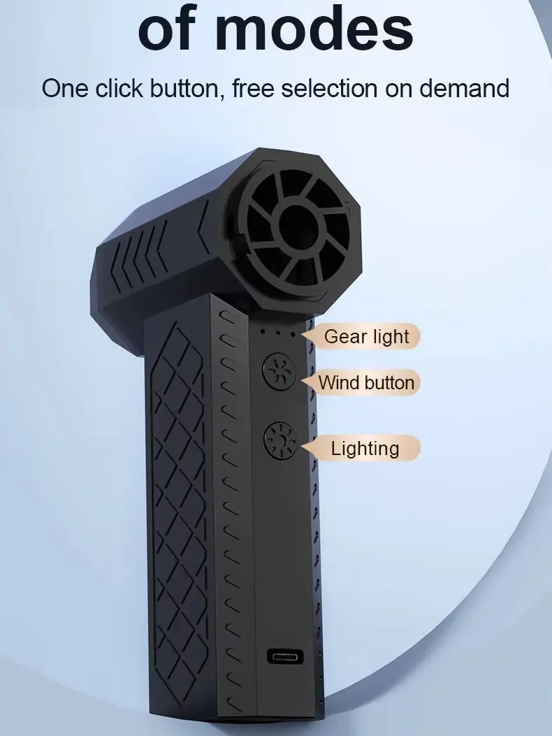 200000   RPM elektryczna dmuchawa powietrza Turbo Jet wentylator bezszczotkowy silnik szybki Turbo przemocny wentylator USB akumulatorowa potężna dmuchawa do kurzu