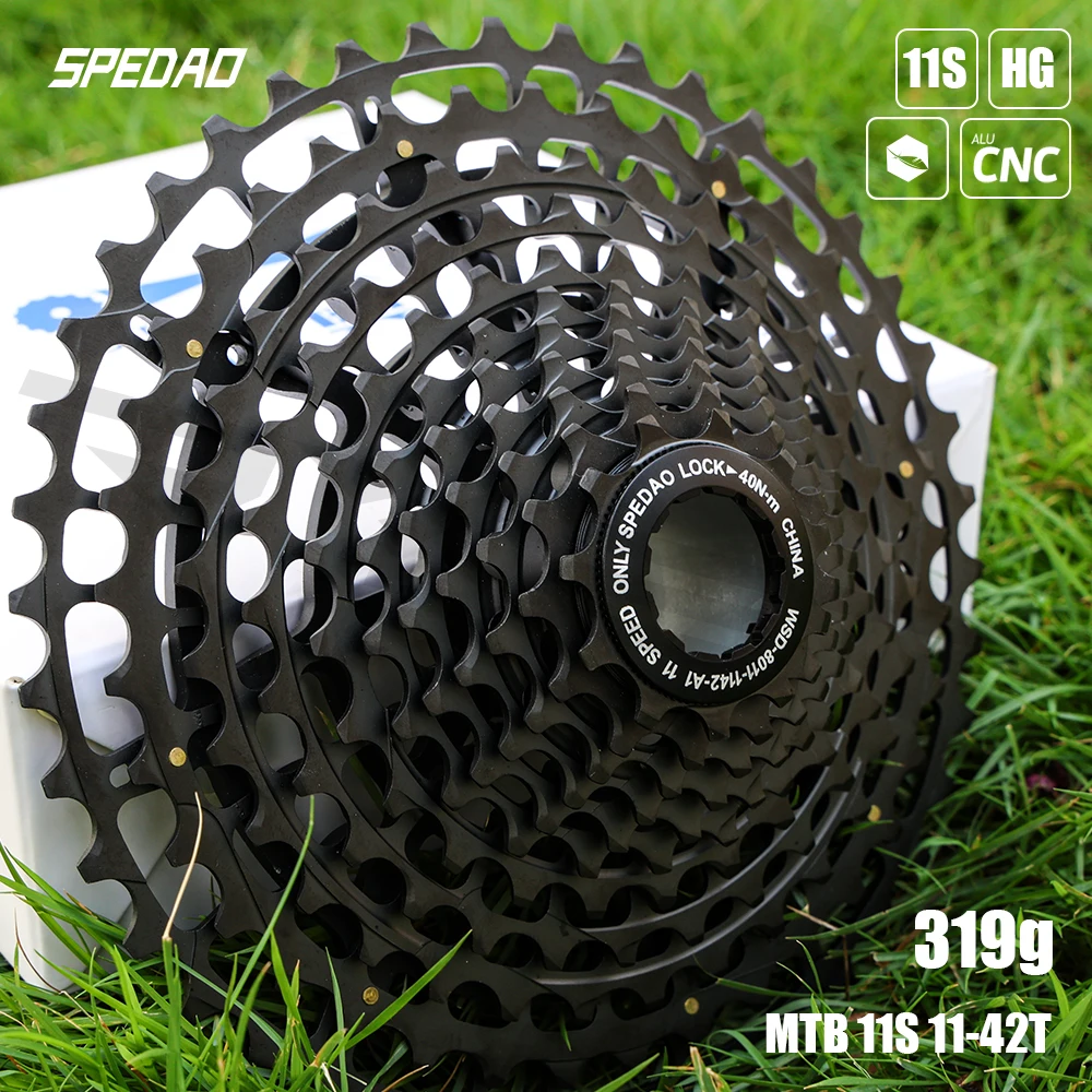 SPEDAO MTB Bicycle Cassette Steel 11s 11-42T 11 Speed Bike Freeewheel Super Light CNC Made 319g For HG Freehub Flywheel Parts