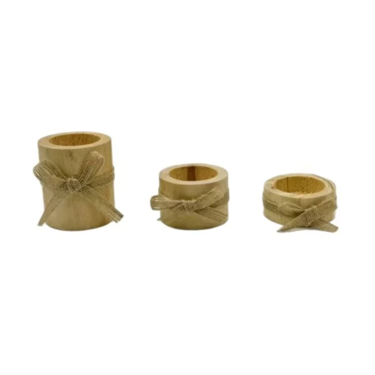 1pc - Wooden tea lamp holder, suitable for decorating wooden flower pots in the center of wedding and birthday tables