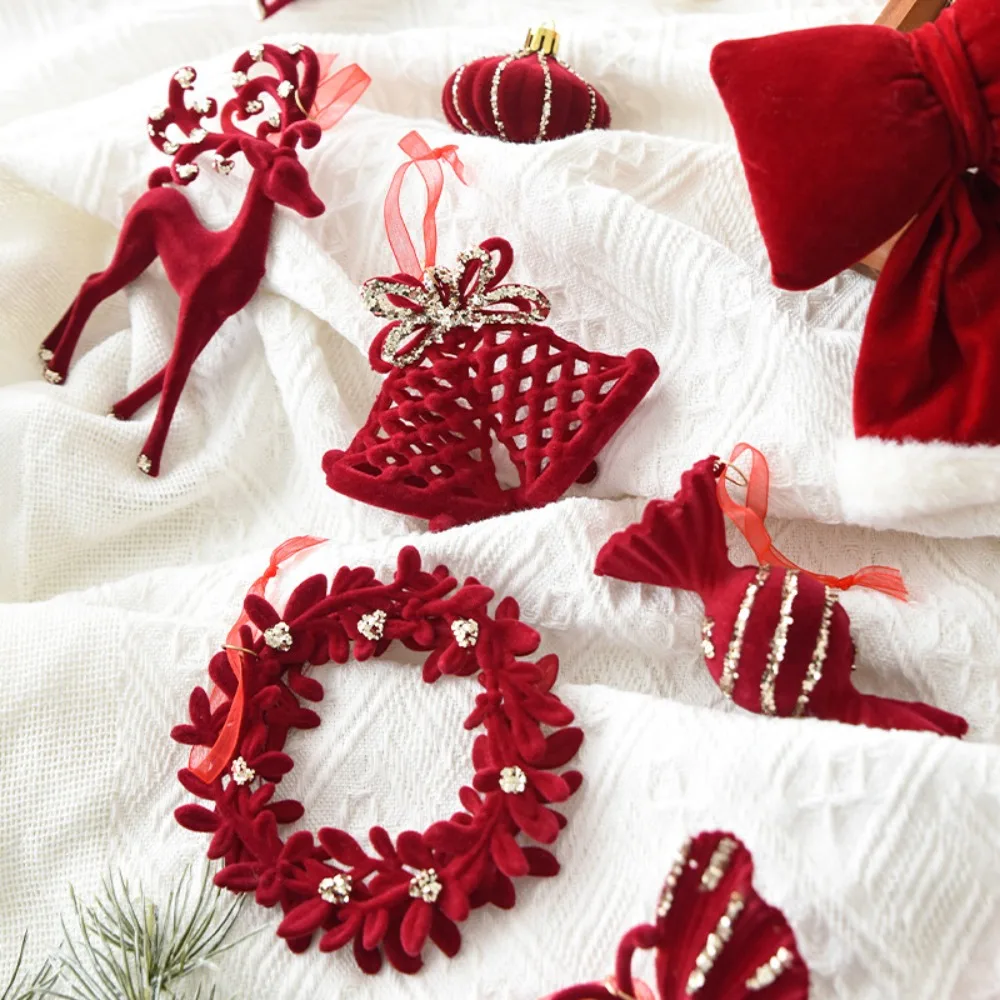 

New New Year Wine Red Bowknot Bowknot Party Supplies Xmas Tree Ornament Home Decoration Creative Pendant Merry Christmas