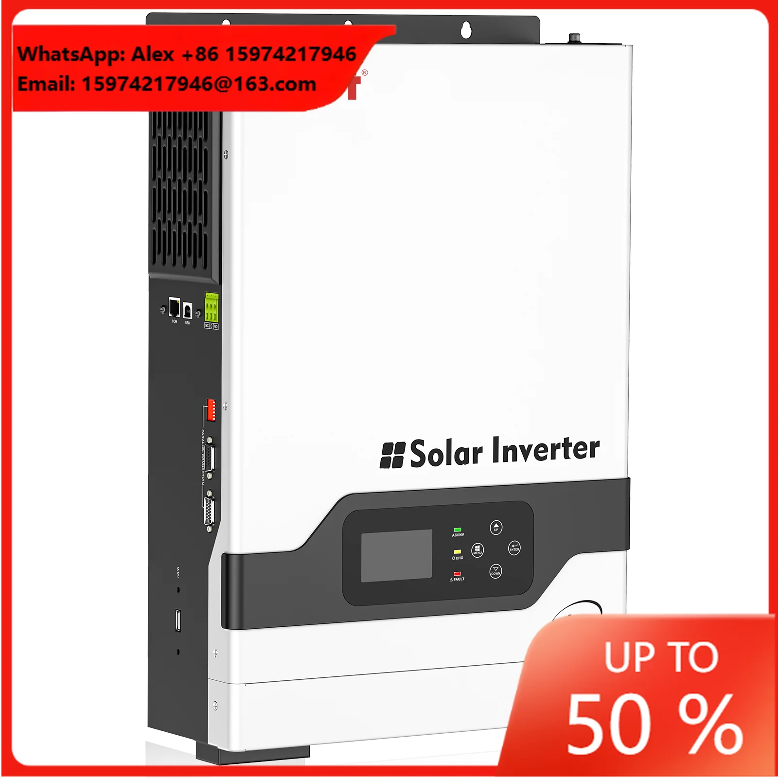 MUST EU STOCK Pure Sine Wave 48v 24v 12v UPS Backup System 2kva MPPT 1.5kw 2kw 5kw 10kw 220v 6kw Hybrid Solar Inverter Off Grid