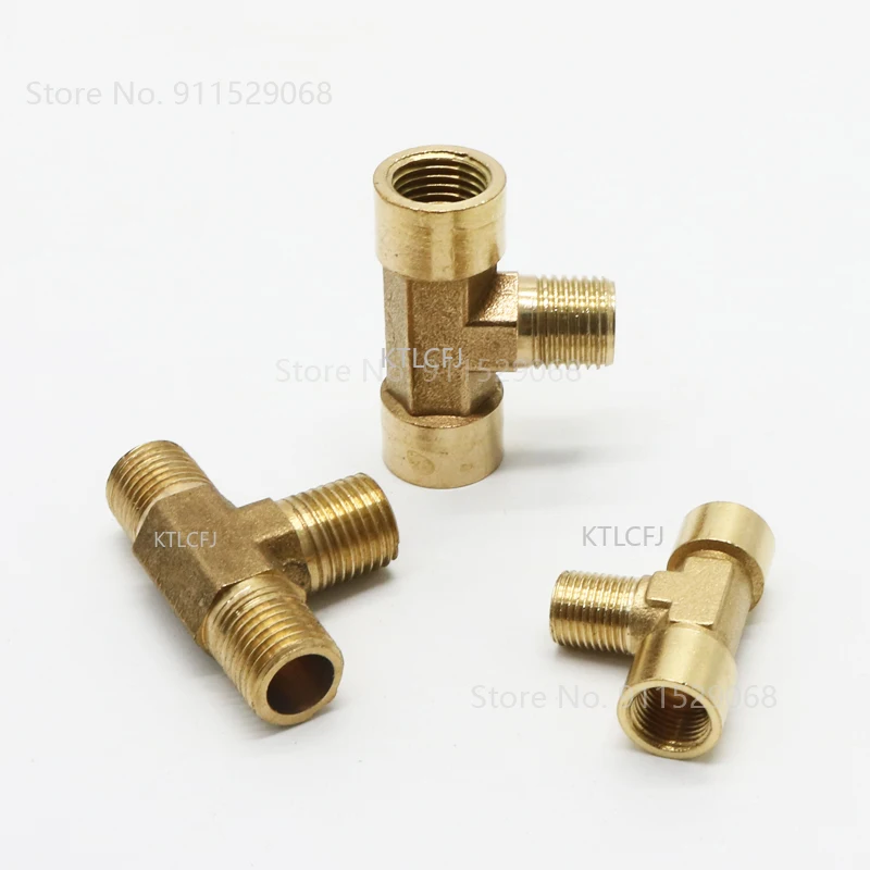 

MMM Tee Type Brass Pipe Fitting Male Female Thread 3 Way 1/8" 1/4" 3/8" 1/2" BSP Copper Fittings Water Oil Gas Adapter