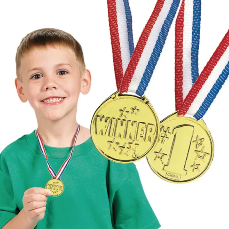 

12pcs Toy Medal Trophy Champion Medals Kids Outdoor Games Award Kindergarden Family Game For Children Winner Prize Novelty Toys