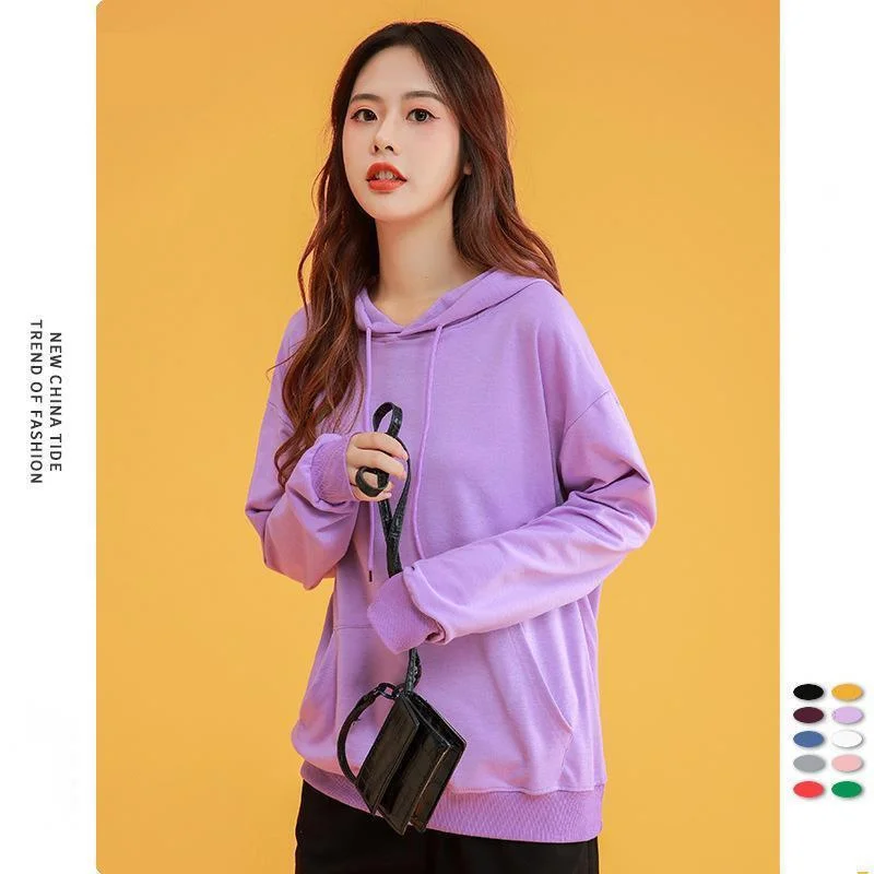 100% Cotton Women\'s Hoodie Plain Matching Hoodies For Couple Basic Loose Pullovers Hoodies men Unisex korean fashion sweetshirts