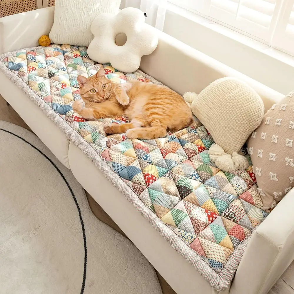 

Non Slip Pet Couch Covers For Dogs Washable Cotton Plaid Sofa Cover Protective Pet Mat Bed Fuzzy Couch Cover For Sofa Pet
