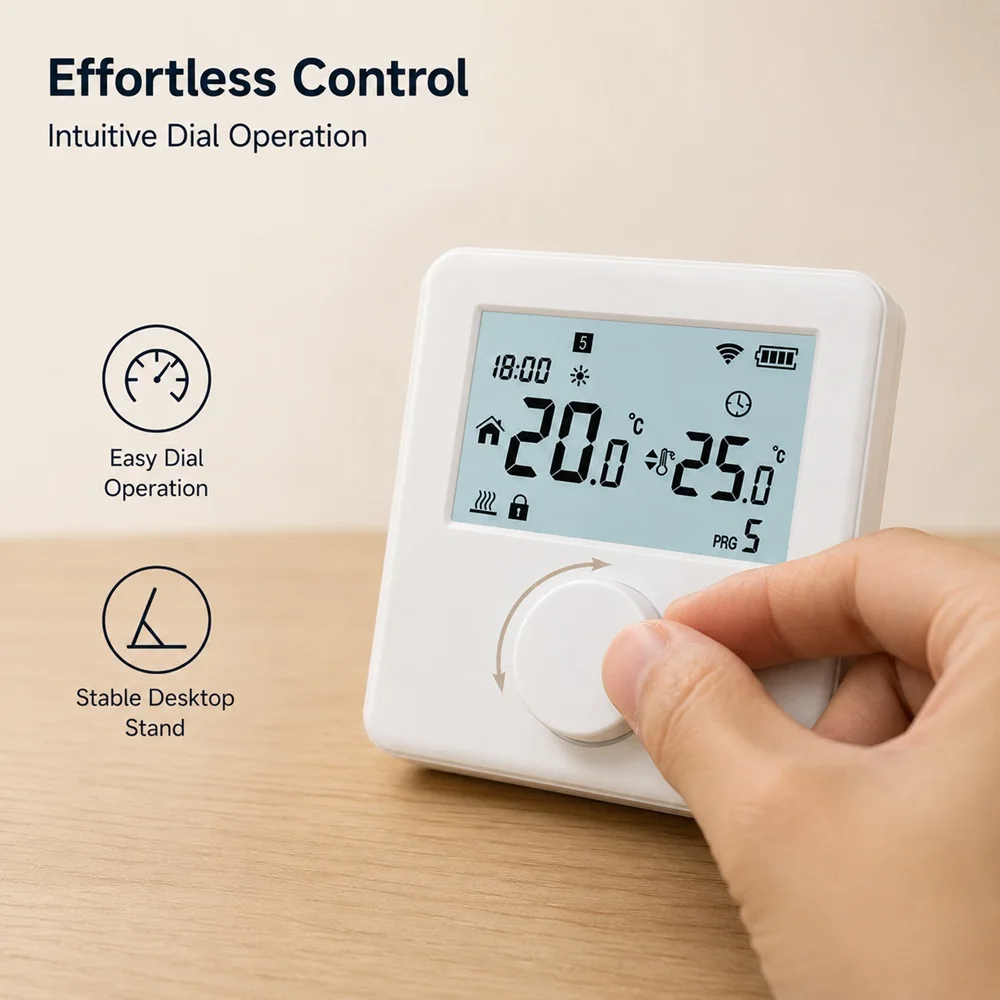 SS310 Smart WiFi RF Wireless Gas Boiler Thermostat Receiver Programmable Room Temperature Controller for Hotel Use Flexible