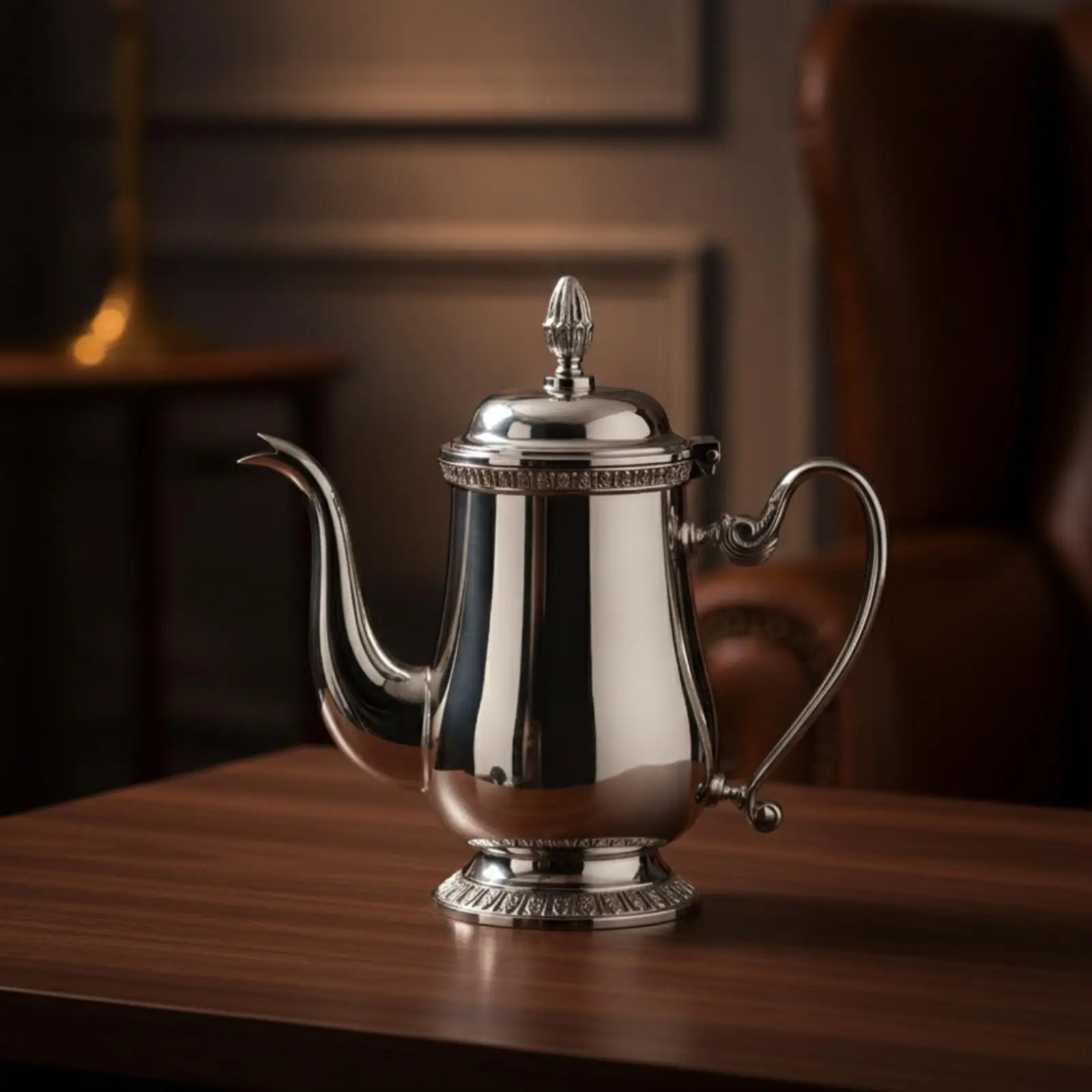 Coffee Pot with Lid Stainless Steel Carafe with Lid Elegant for Tabletop Display
