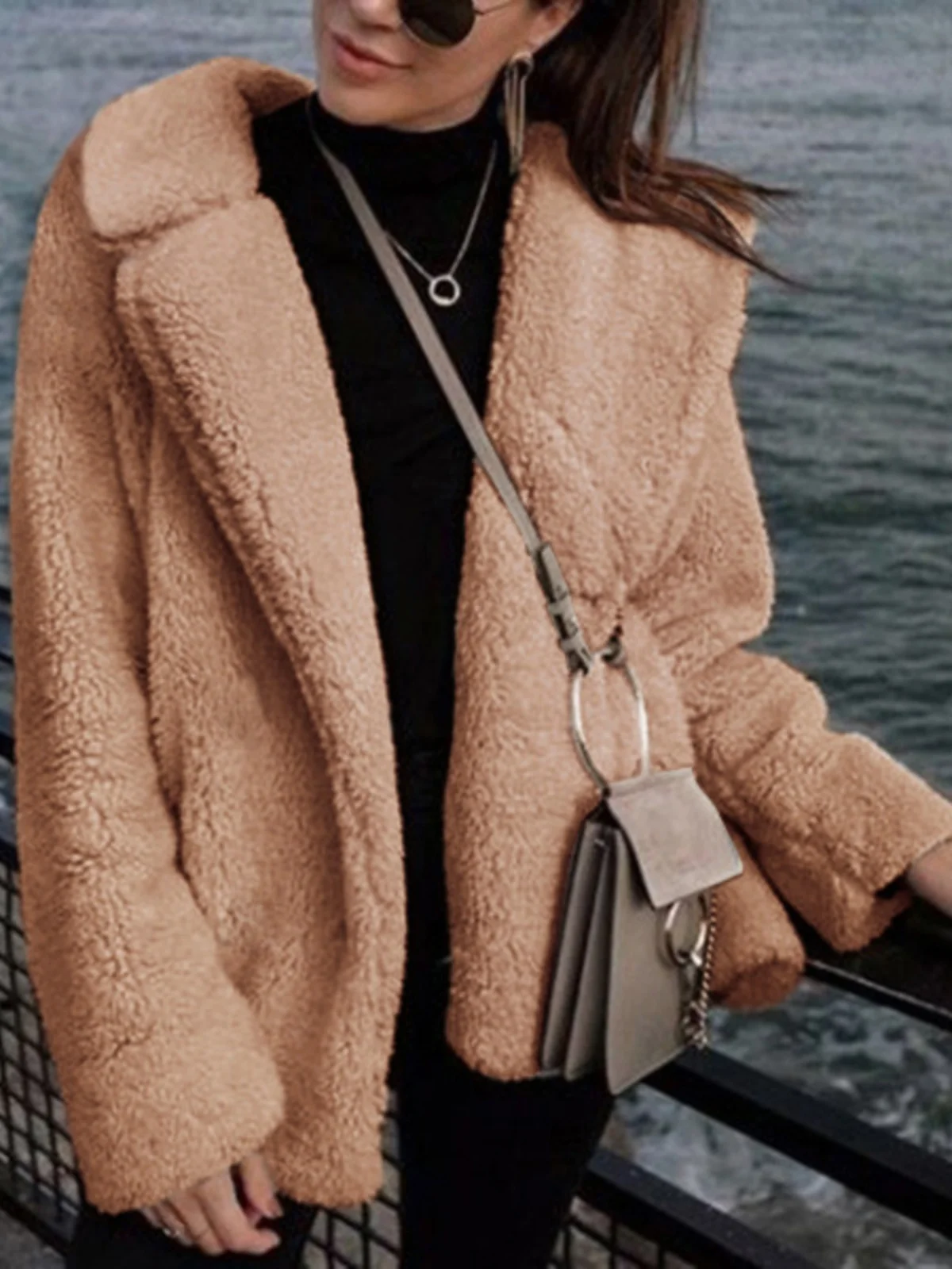 معطف نسائي من Plu قميص مخملي أنيق طويل Sve بطول منتظم لخريف وشتاء جديد ملابس خارجية للسيدات من Sle Ele #1