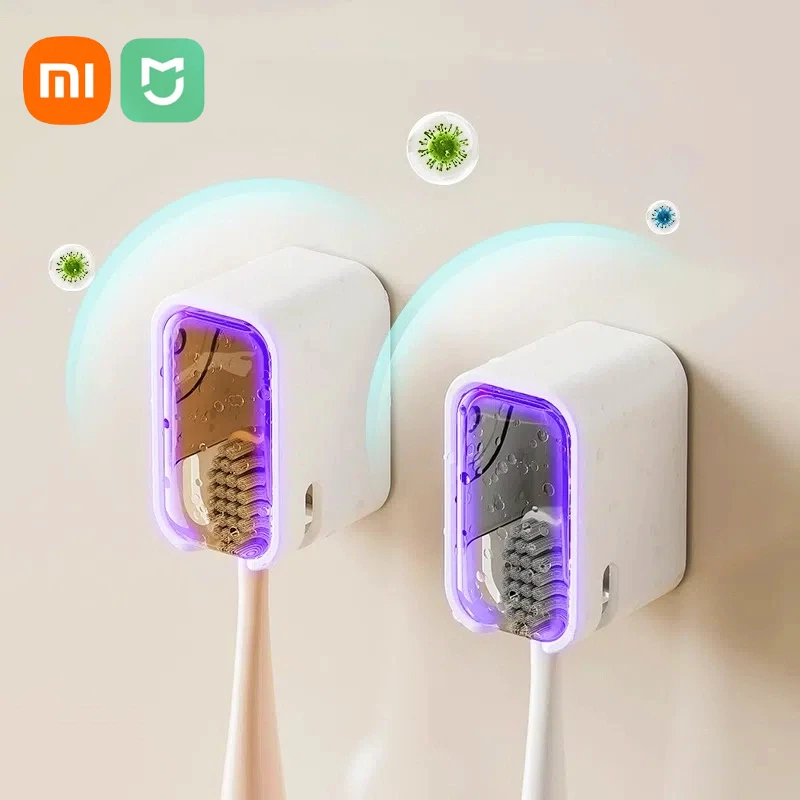 XIAOMI Toothbrush Holder Flip-top Wall Mounted Toothbrush Rack Dustproof Toothbrush Storage Bathroom Electric Toothbrush Shelf
