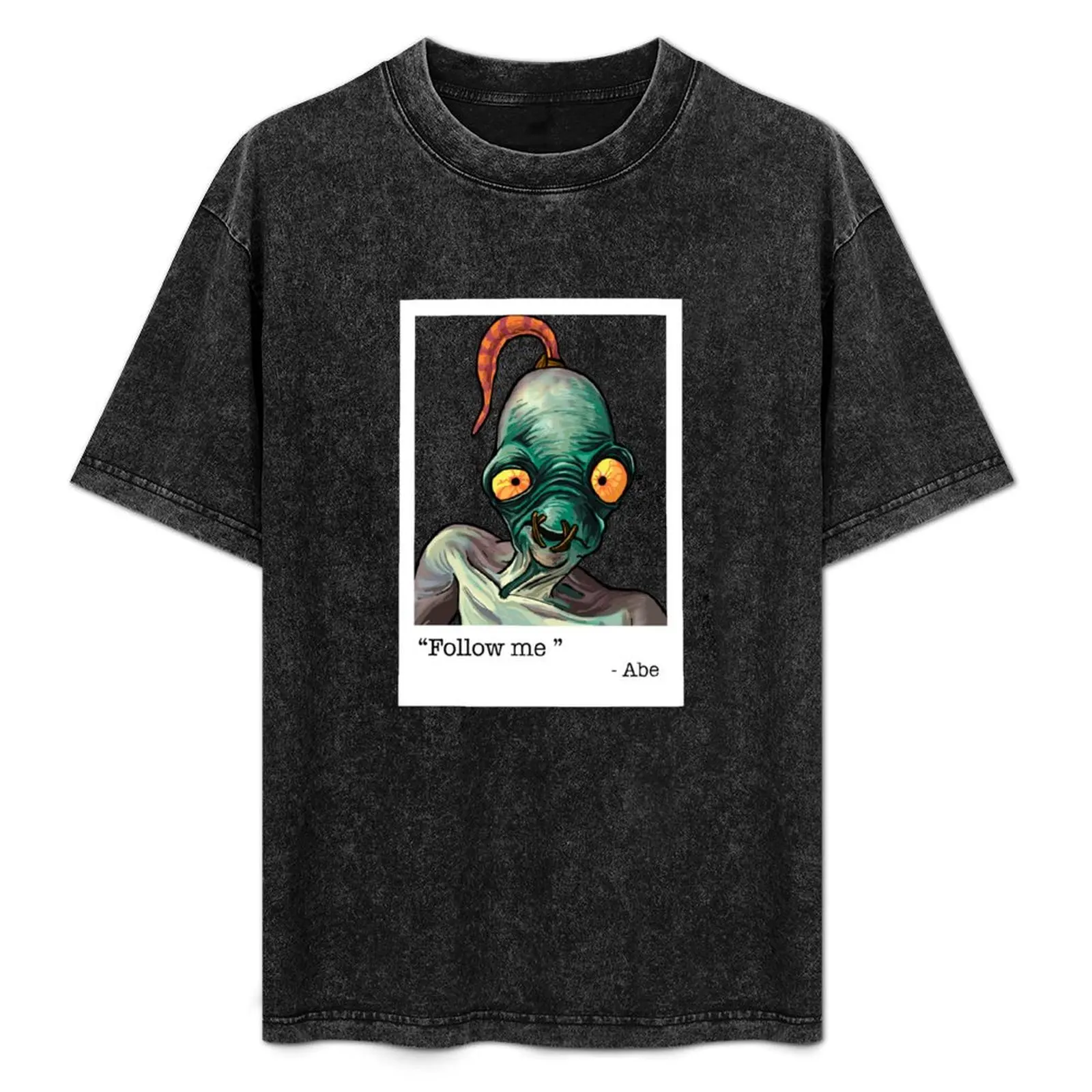 

Abe Follow Me T-Shirt Classic Crew Neck Cotton T-Shirt