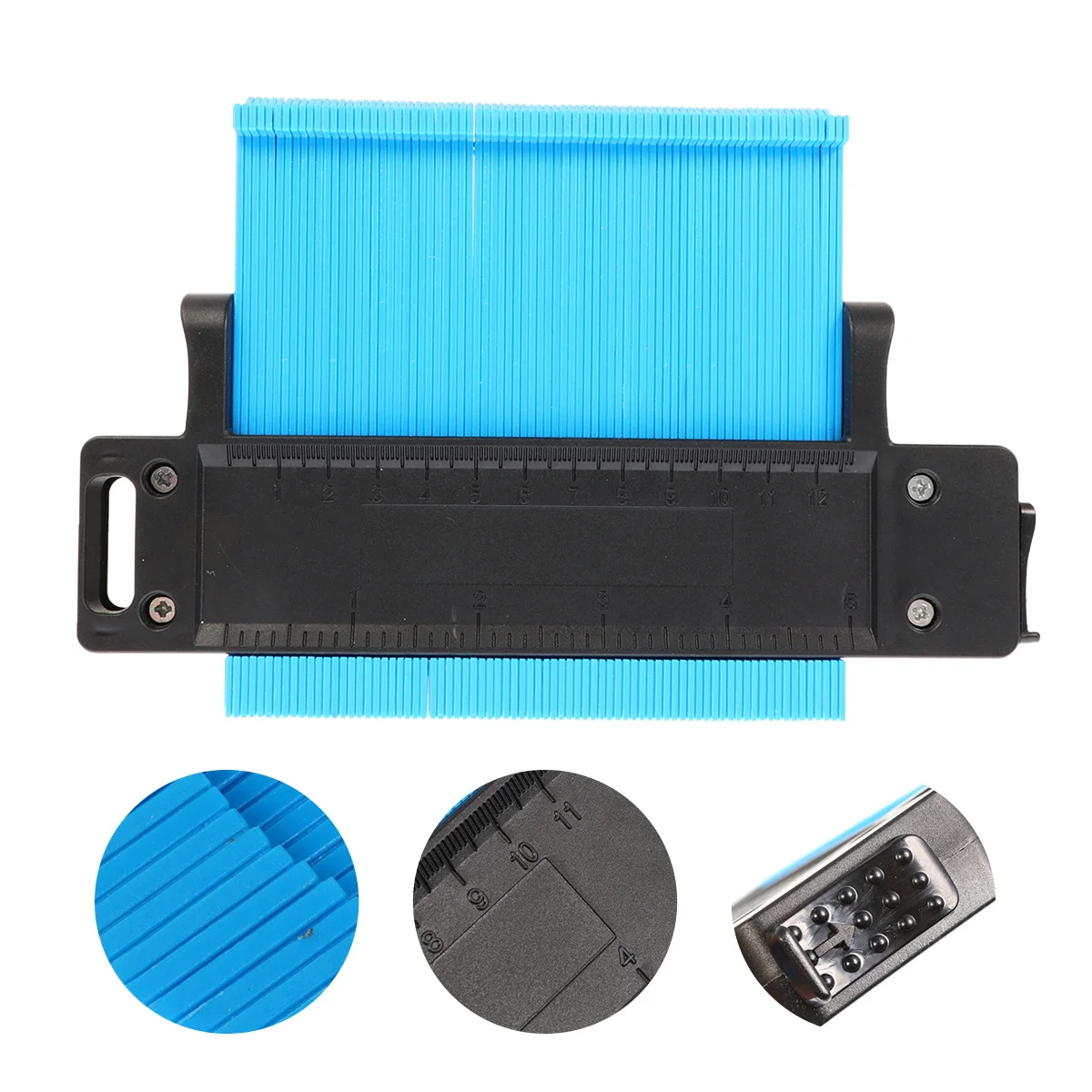 

Ratchet Contour Gauge Profile Measuring Ruler Copier Wood Marking Tool Inch Centimeter Scale ABS Plastic High Strength