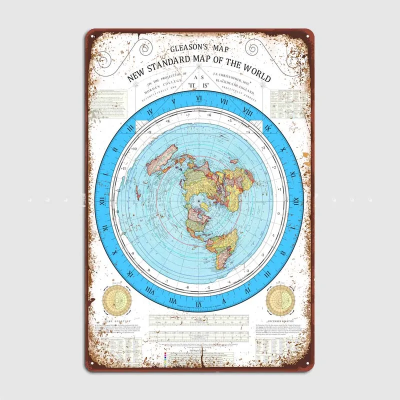 2023 Restored Gleason Map Room Decoration Metal Signs Customized Decor for Room Art of Murals Home Decoration Accessories Poster