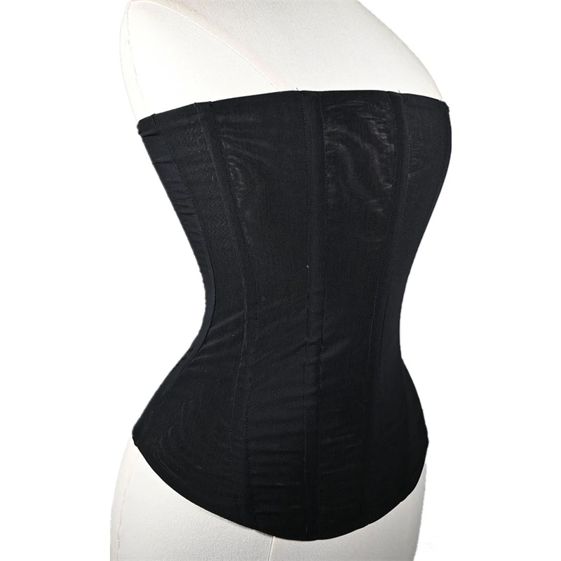 

Сексуальный женский черный сетчатый корсет, бюстье, качественные лифы с застежкой-молнией, корректирующие топы, дышащее нижнее белье с эластичной резинкой на талии