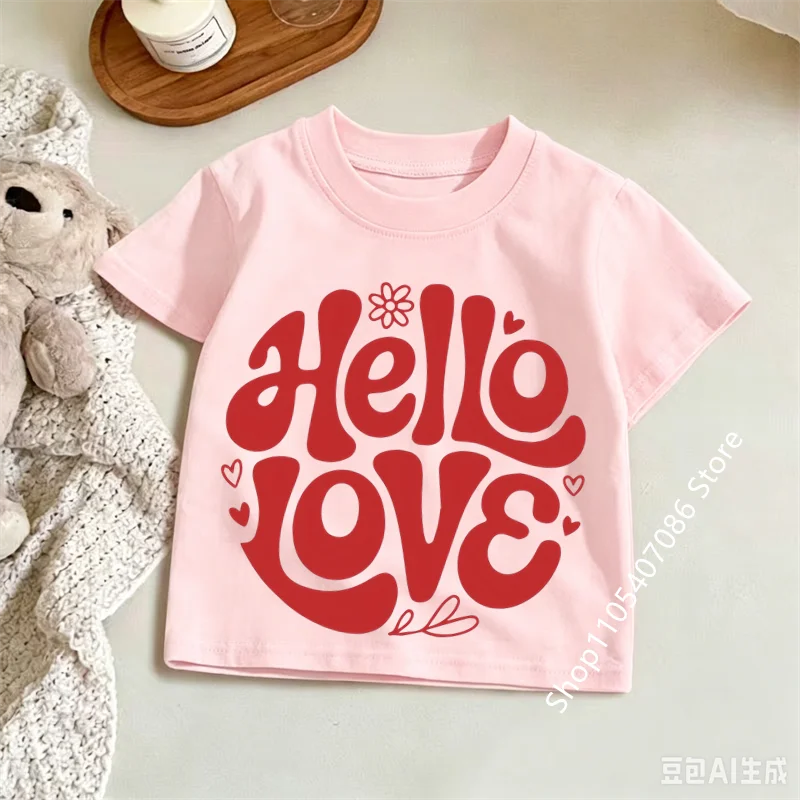 Be Kind Love Heart Colorful T Shirts Short Sleeve Kids Children's T-shirt Boys Girls 2026 Summer Spring new Casual Top Tee Shirt