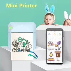 휴대용 열접착 스티커 포토 프린터, HD 미니 블루투스, 휴대폰용 2D 라벨 메이커 용품, 재미있는 인쇄, 57x25mm 