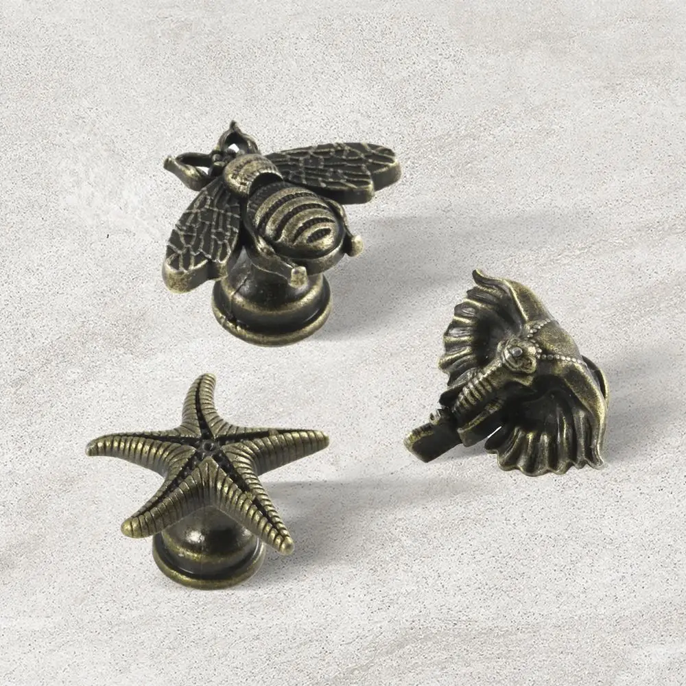 1pc Zinc Alloy Vintage Cabinet Knobs Animal Shape DIY Furniture Hardware Drawer Pull Handles Decorative Butterfly Cabinet Knobs