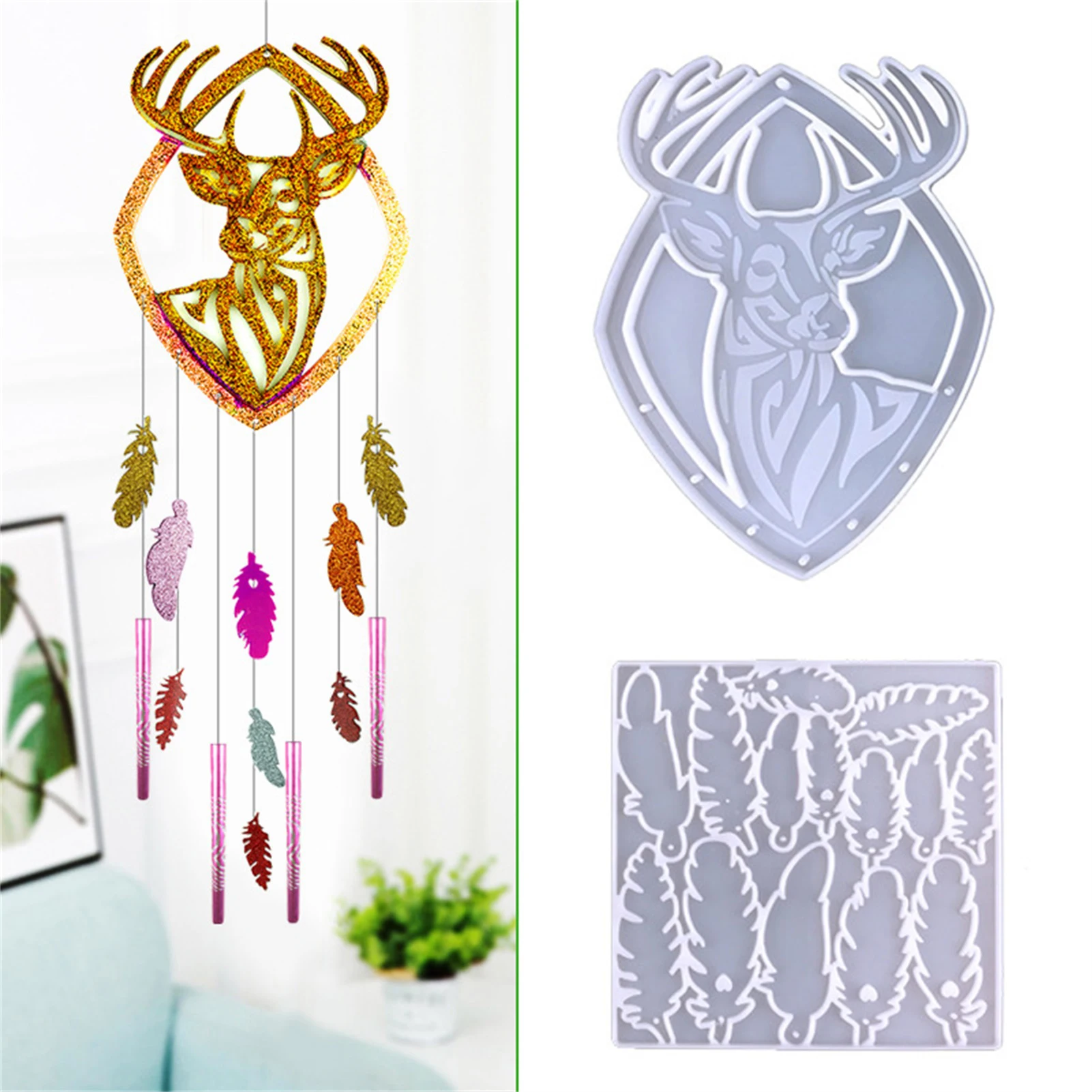 Sáng Tạo Dream Catcher Trang Trí Tường Khuôn Silicon Cho DIY Thủ Công Handmade Trang Trí Nhà Cửa Nhựa Dính Khuôn