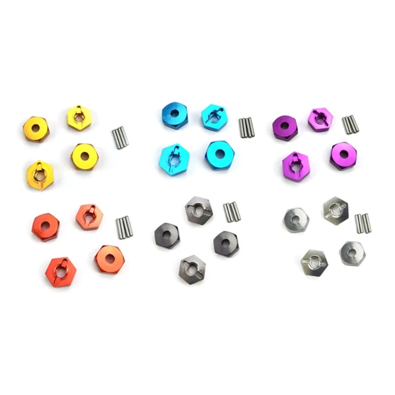 4 Stuks 12Mm Metalen Wiel Hex Moer Met Pinnen Aandrijfnaven Adapter Voor 1/12 Mn 86K Mn86ks Rc Auto Crawler Upgrade Onderdelen