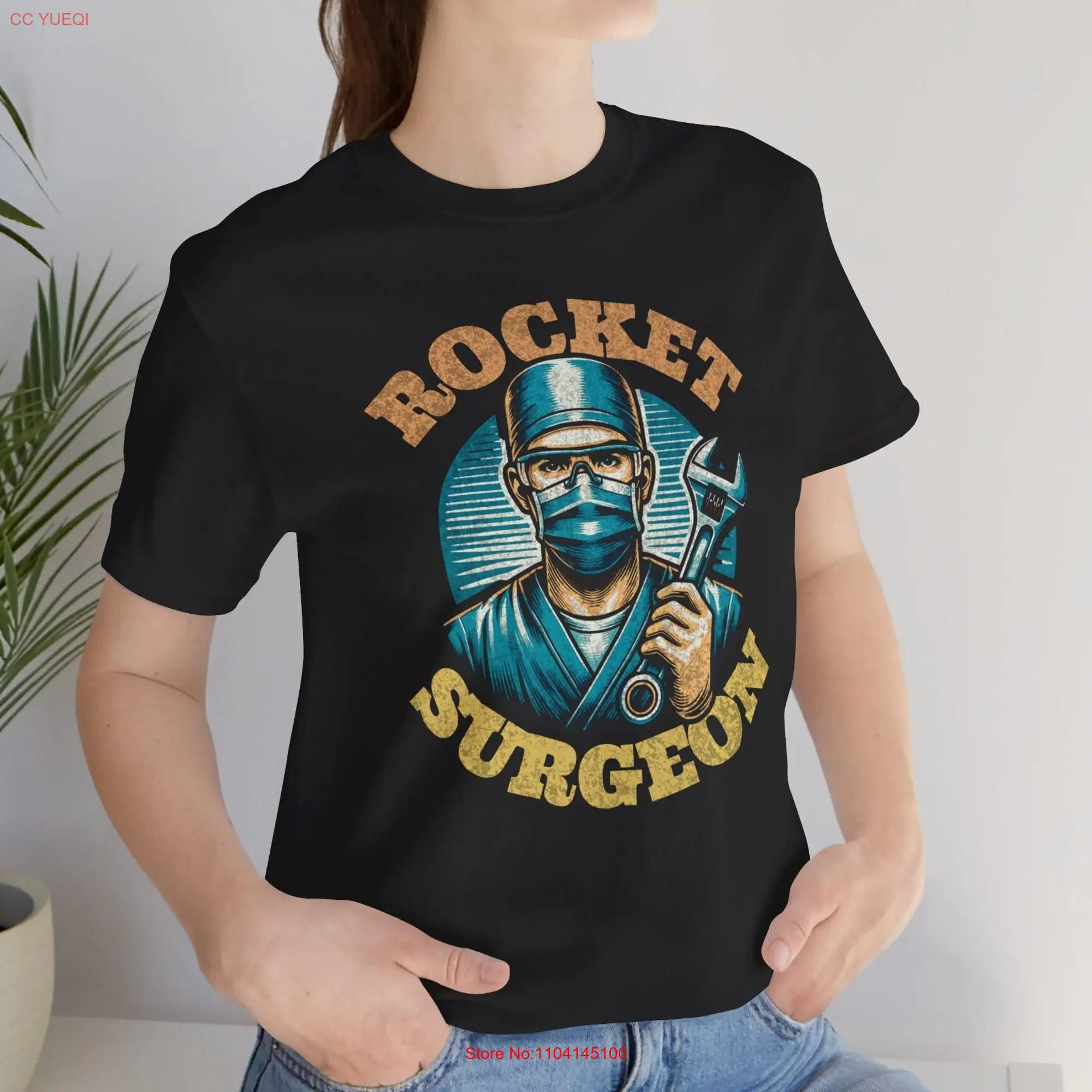 Rocket Surgeon T Shirt Ironic Dark Humor Dad Jokes Funny Irony Science him Heavy Metal Doctor long or short sleeves