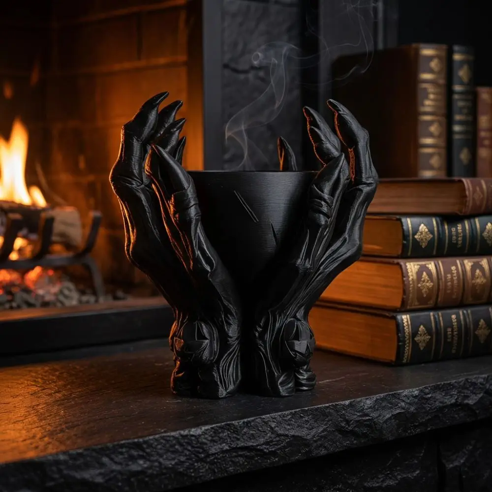 Creative Ornaments Skeleton Claw Statue Gothic Style Devil Claw Storage Bowl 3D Printed Desktop Decoration Table