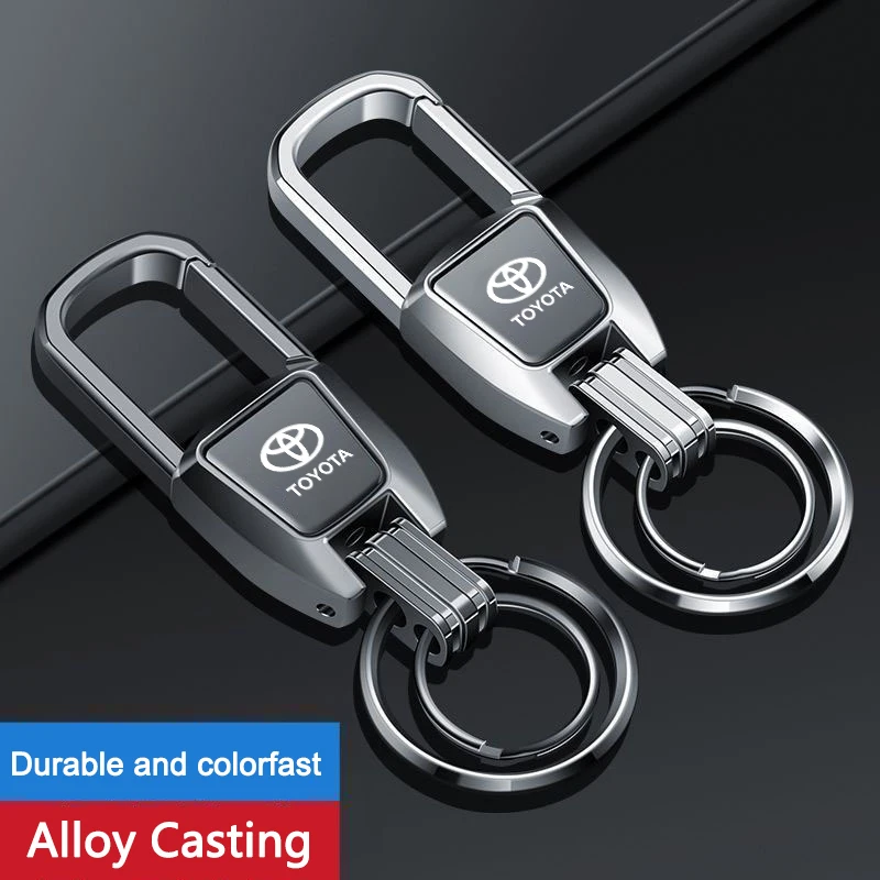 Car Key Chain Keyring for Toyota Logo Corolla Prius Land Cruiser Rav4 Yaris Hilux CHR Camry Highlander Prado Auto Key Accessorie