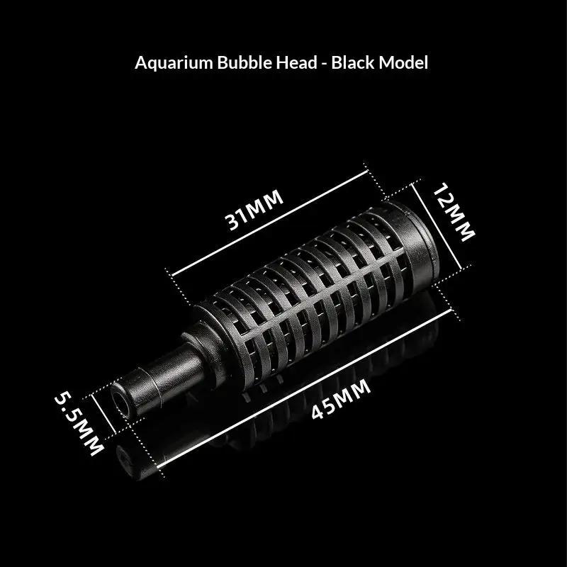 Aquarium Air Stone Diffuser Inline Filter Bubble Maker for Fish Tank Air Pump Filtration System Transparent Plastic