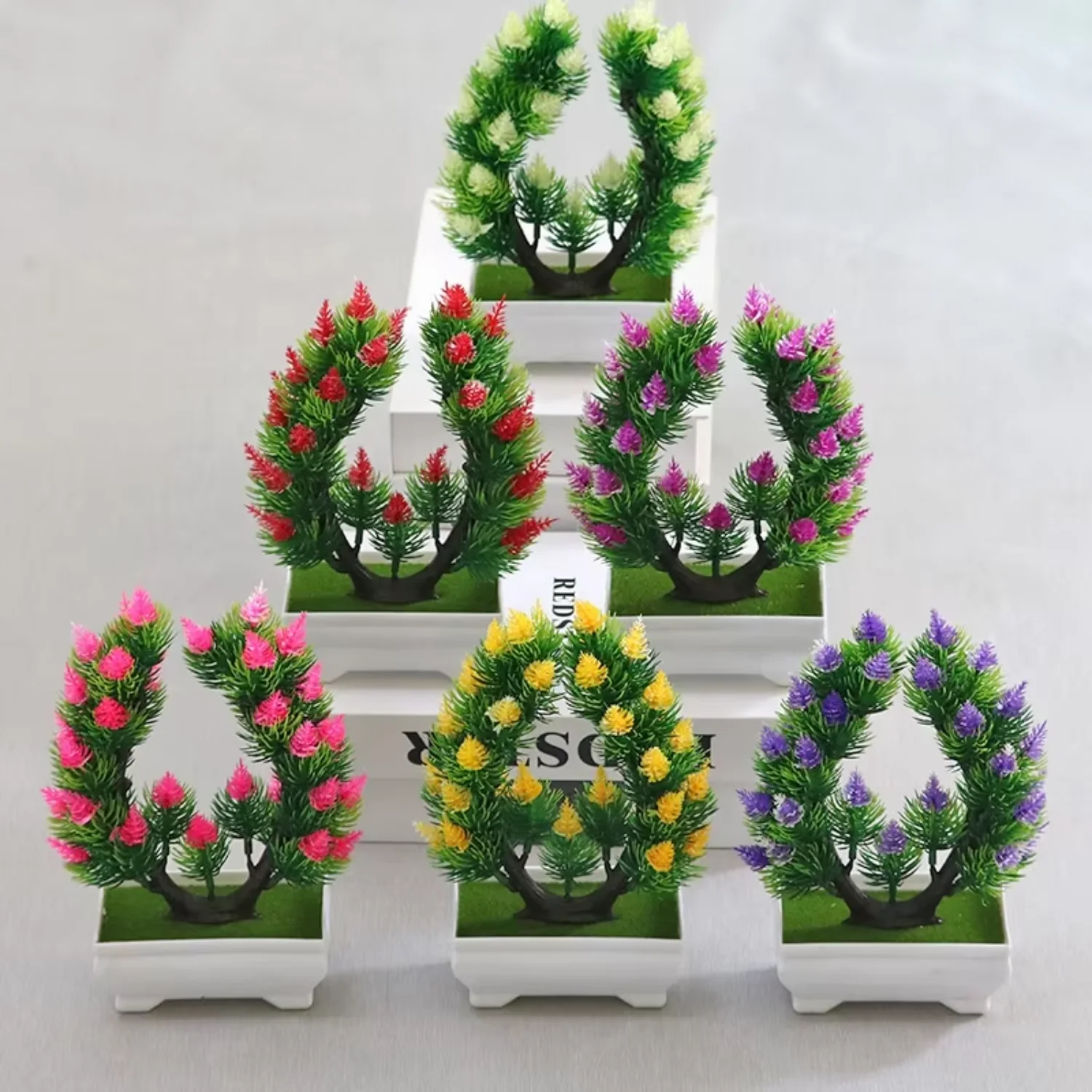 زهور صناعية إسكندنافية للديكور الداخلي - نباتات صناعية بوعاء لتزيين الغرفة والمكتب - شبكات شعر بأفكار الزهور المزيفة