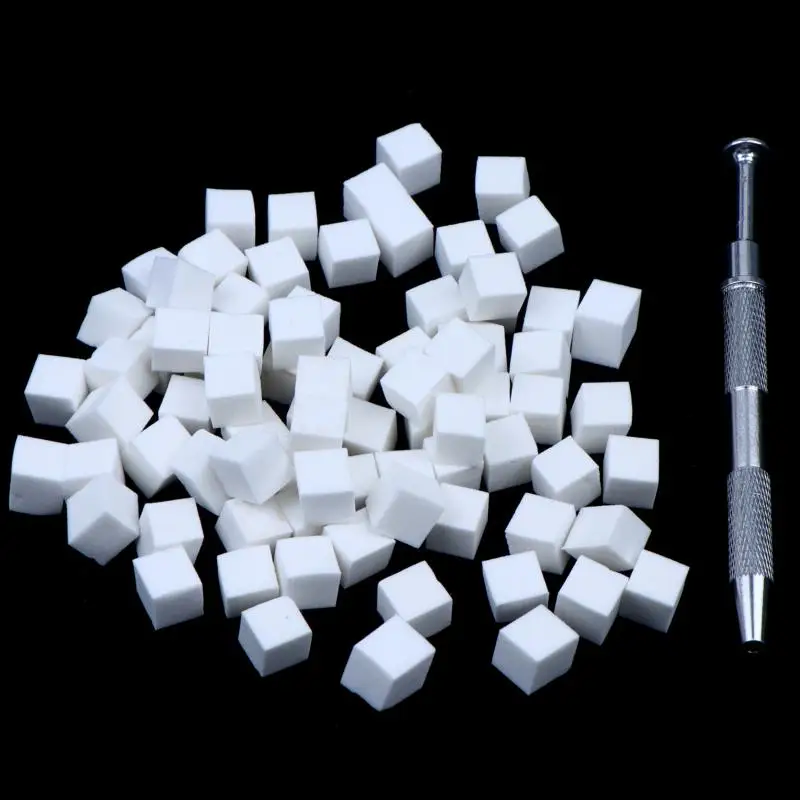 100Pcs Nail Art Sponge Set Grabbing Pen DIY Gel Polish Brush Glitter Powder Manicure Accessory Tool